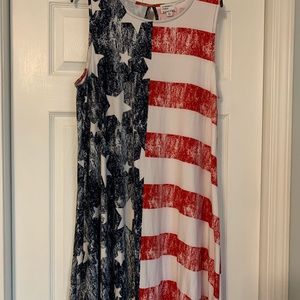 Liberty Park sleeveless patriot dress below knee length
